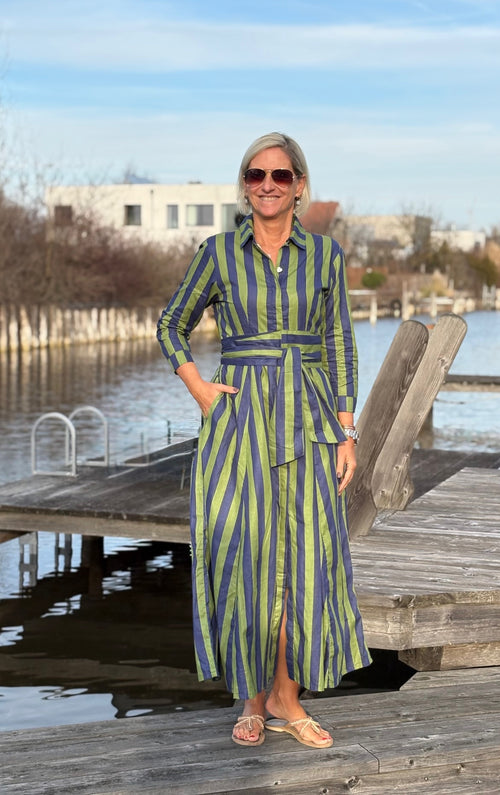 Hemdblusen Dress "Lovley" Stripes navy/green