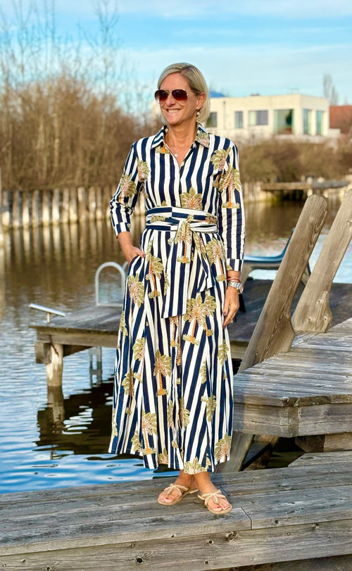 Hemdblusen Dress "Lovley" Palmtree navyblue