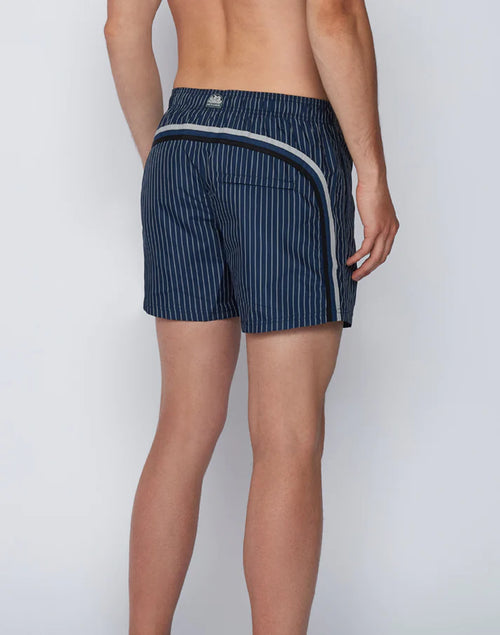 Short medium 14 inch navy Stripes
