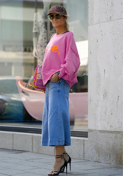 Miss Goodlife Roundneck Sweater Wide "Nice" Flashrose