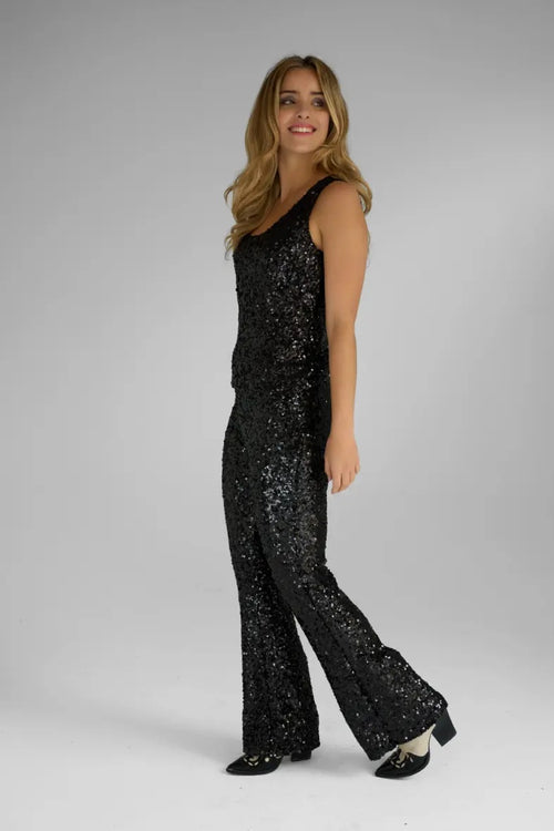 Noir Shine Pants Paillette
