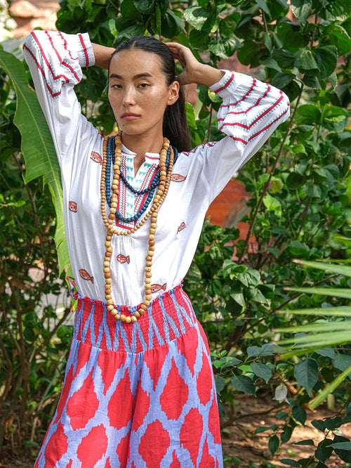 Hose Majoran Ikat Red