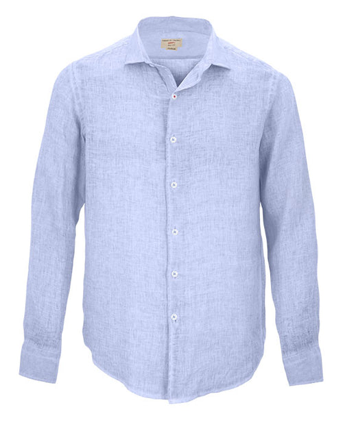Leinen Hemd Positano light blue