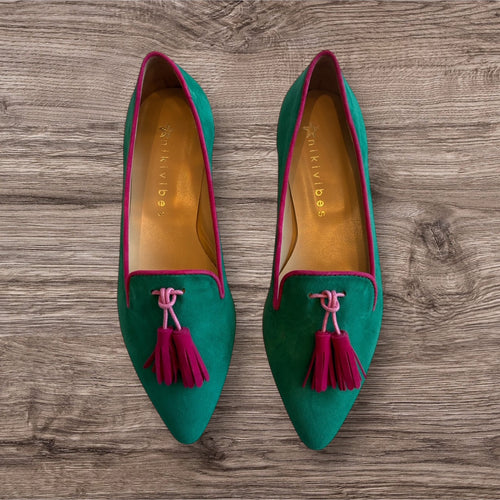 Tassel Loafer Verde/Fuxia