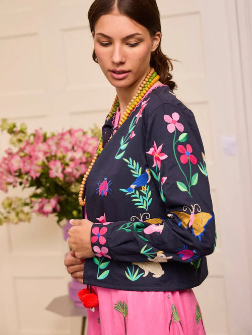 Pine Jacket Navy/Mexican Embroidery