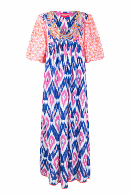 Maxi Dress "Blue Ikat"