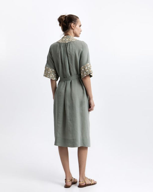 Long Dress Flakes khaki/gold