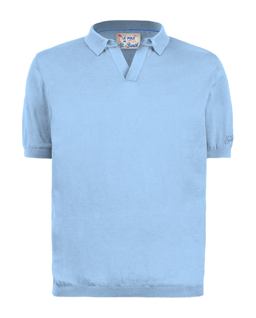 Polo Strickshirt "Sloan" light blue