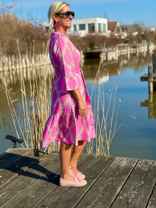 Dress Saffron Ikat Pink exclusive for nikivibes