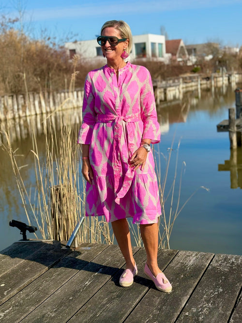 Dress Saffron Ikat Pink exclusive for nikivibes