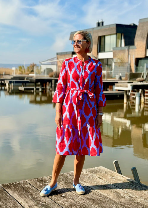 Dress Saffron Ikat Red exclusive for nikivibes