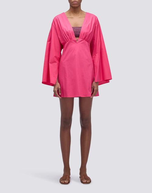 Short Popeline Dress "Pitaya"