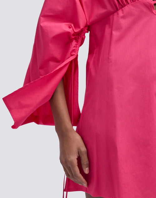 Short Popeline Dress "Pitaya"