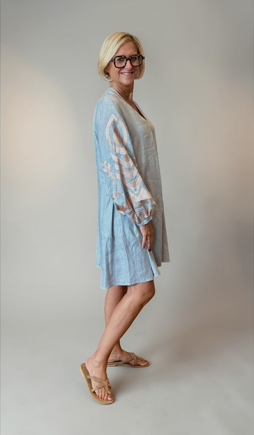 Short Dress Feather light grey/rosegold