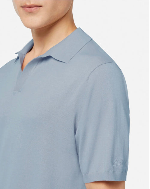 Polo Strickshirt "Sloan" light blue