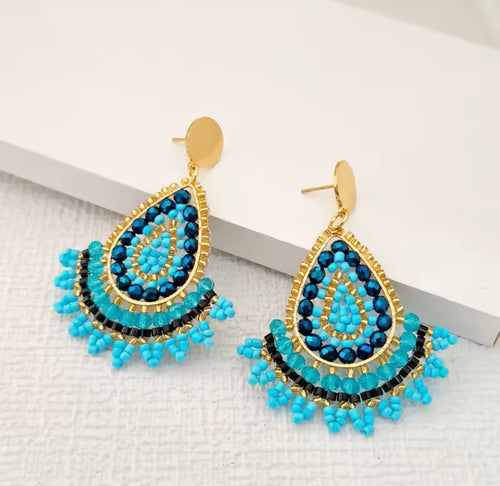 Ohrstecker Beads "Turquoise Raindrops"