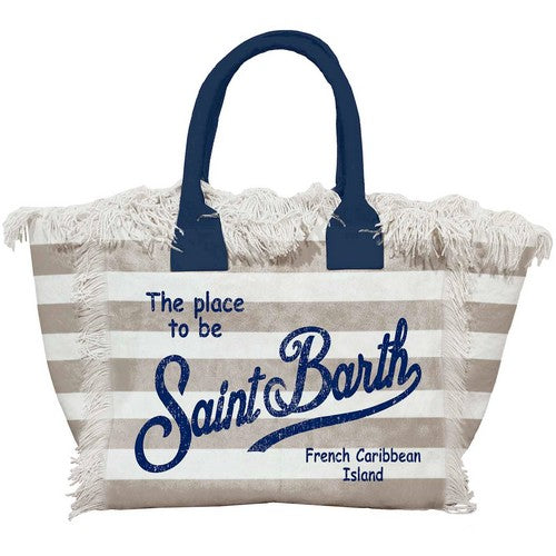 Tasche Vanity Canvas Large Stripes beige