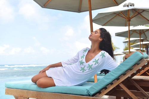 Tunika/Dress "Starfish " White/Azure