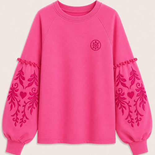 Globo Heart Sweatshirt Fluo Pink