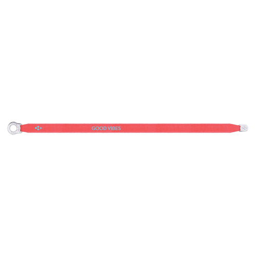 Sorbet Satin Bracelets Summer 24 "Good Vibes" neon coral