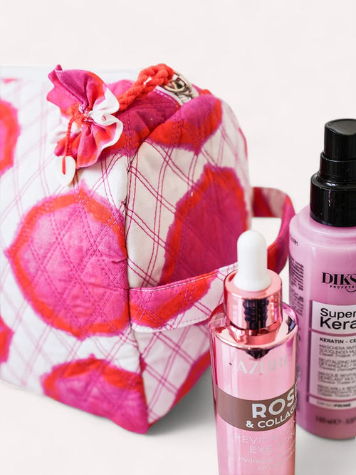 Wash Bag Ikat Pink