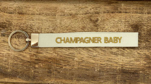 Key Ring "Champagner Baby" offwhite/gold