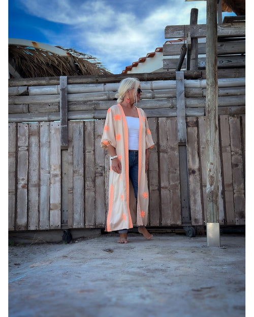 Kimono Lotus Flower almond/orange