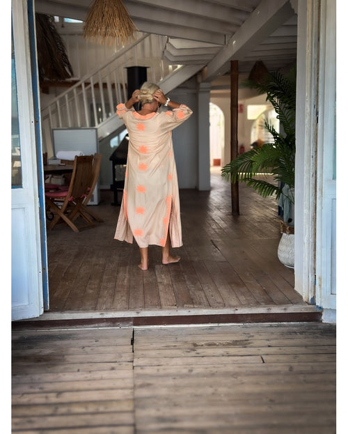 Kimono Lotus Flower almond/orange