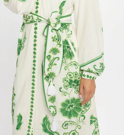 Midi Dress "Dana" white/green