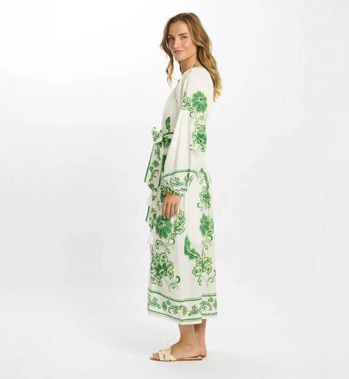 Midi Dress "Dana" white/green