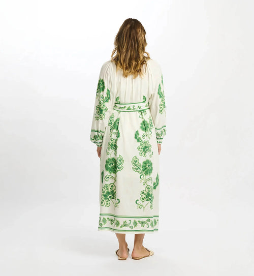 Midi Dress "Dana" white/green