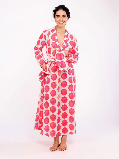 Marigold Dress Ikat pink/orange