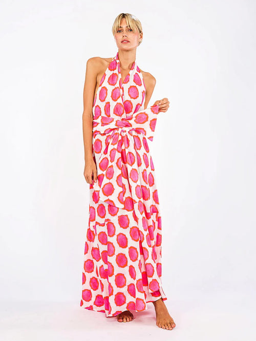 Hops Dress Ikat pink/orange