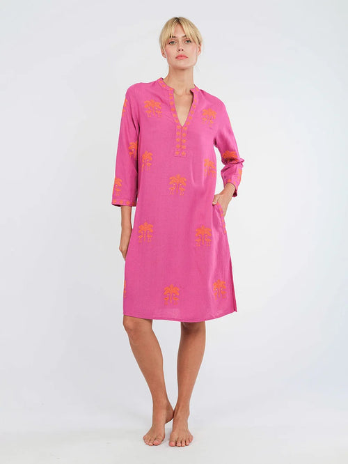 Sapphire Kaftan Short "Berry Flamingo"
