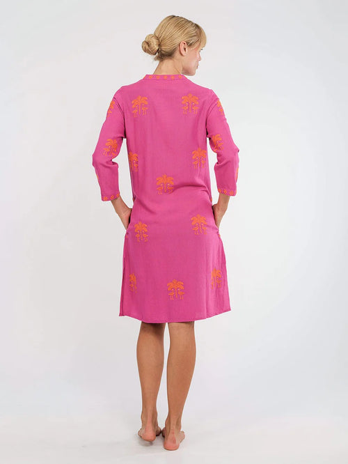 Sapphire Kaftan Short "Berry Flamingo"