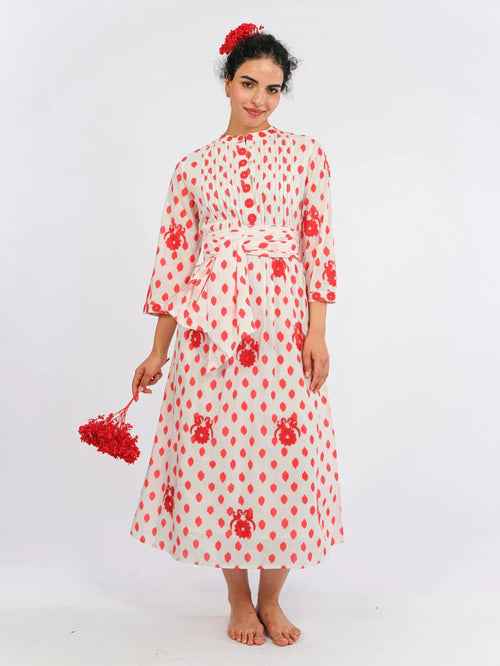 Dress Woodruff Dots red Birds