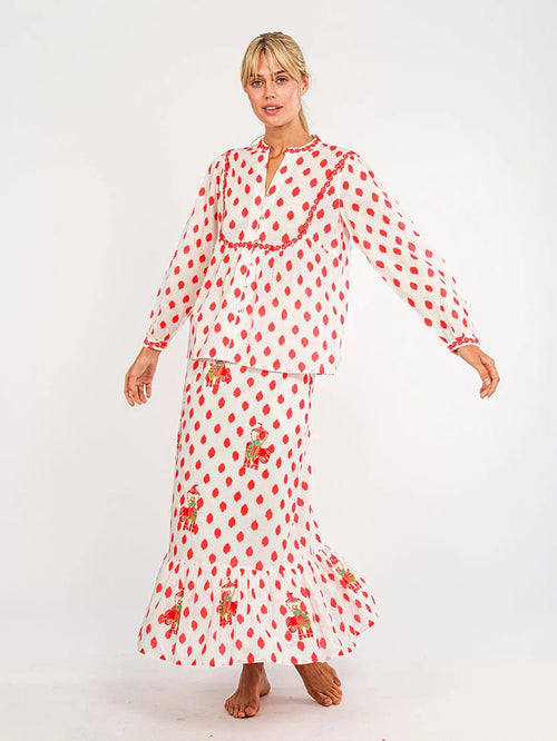 Catnep Blouse Red Dots Elephant