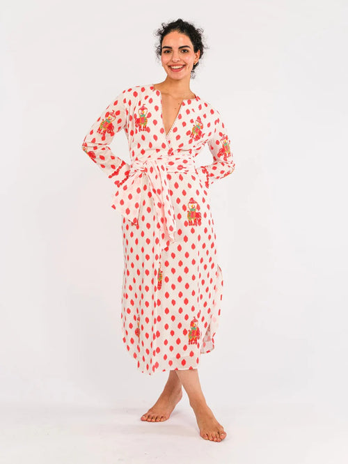 Amethyst Kaftan Dots Elephant red