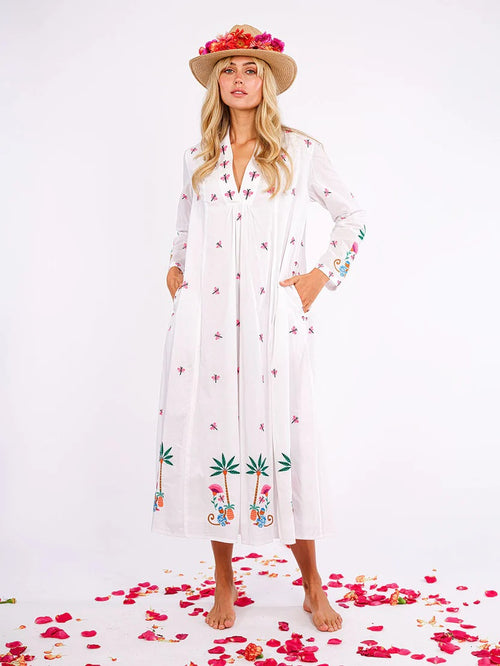 Dress Sandalwood "Monkey" white