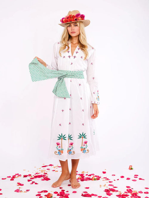 Dress Sandalwood "Monkey" white