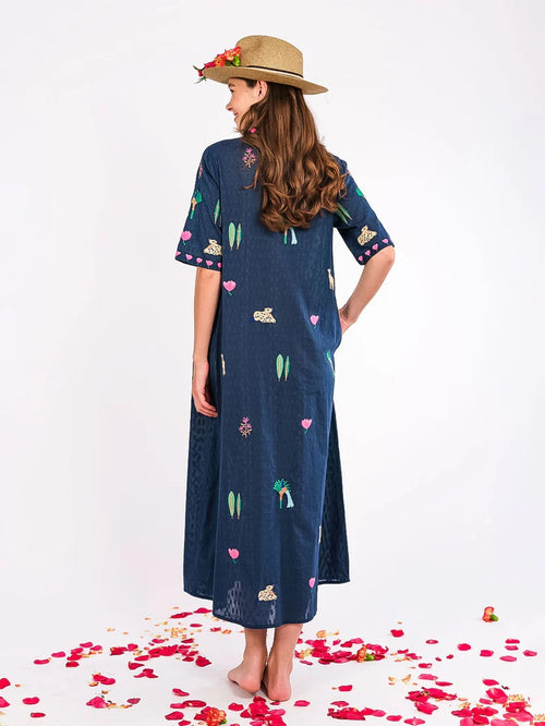 Cassia Dress Jungle navy
