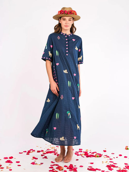 Cassia Dress Jungle navy