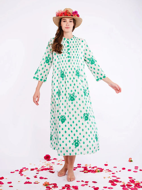 Dress Woodruff Dots emerald Birds