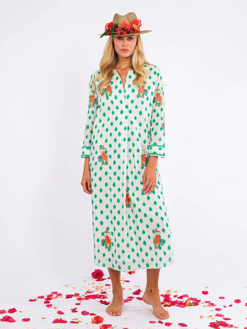 Amethyst Kaftan Dots Elephant emerald