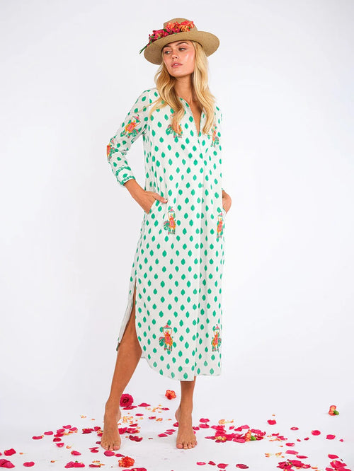 Amethyst Kaftan Dots Elephant emerald