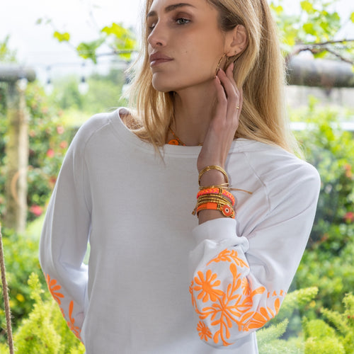 Origins Sweatshirt white/orange
