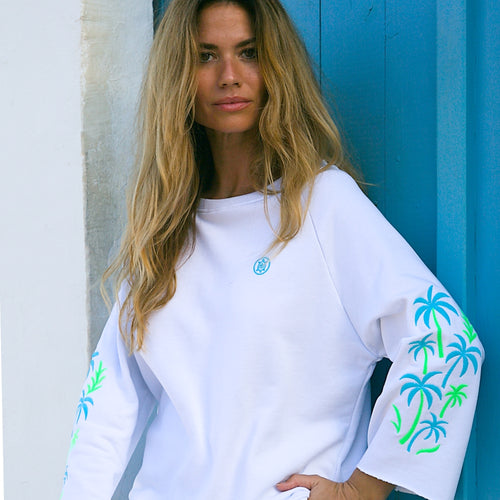 Hippie Sweatshirt White Palm