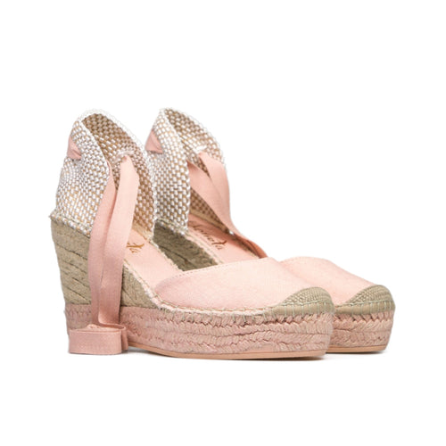 Wedges Leinen hellrosa