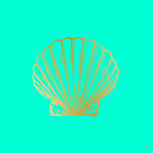 Servietten "Golden Shell aqua"