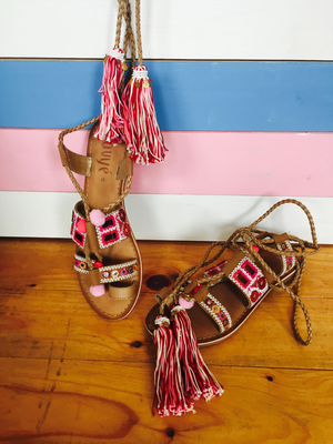 Sandalen Leder Big Tassel